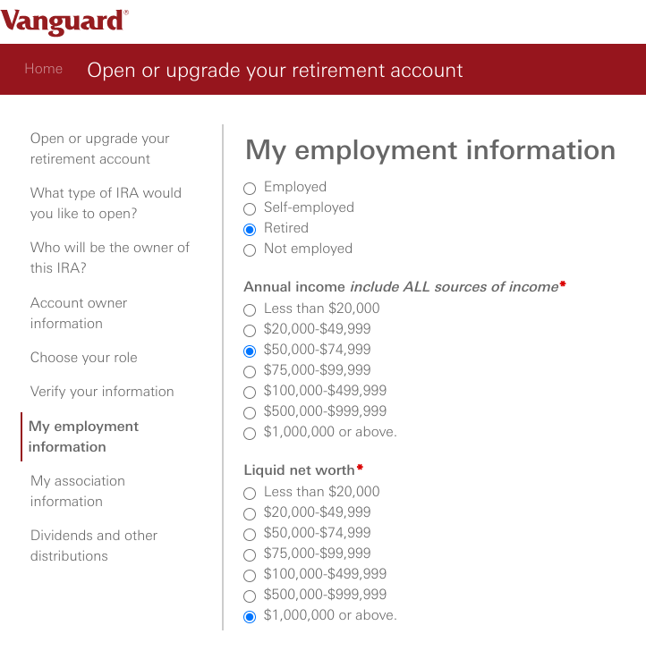 Vanguard - Employment information