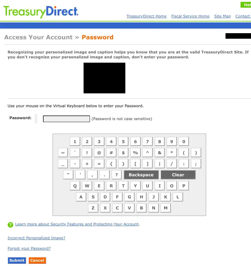 TreasuryDirect - Login Password