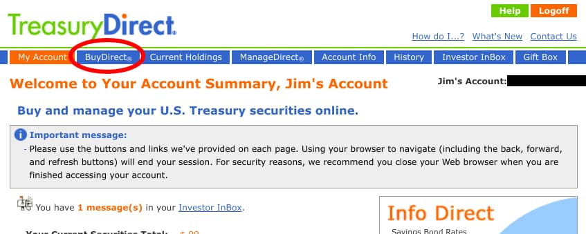 TreasuryDirect - BuyDirect - Series I Savings Bonds