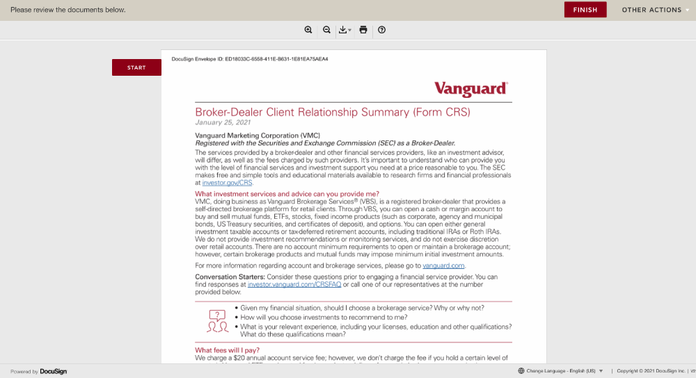 DocuSign electronic signature