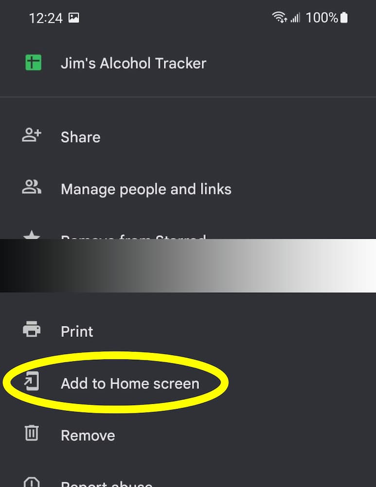 Add to Home screen