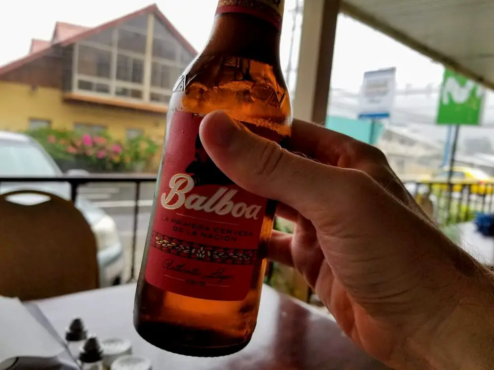 A Balboa beer at the Boquete Sandwich Shop...