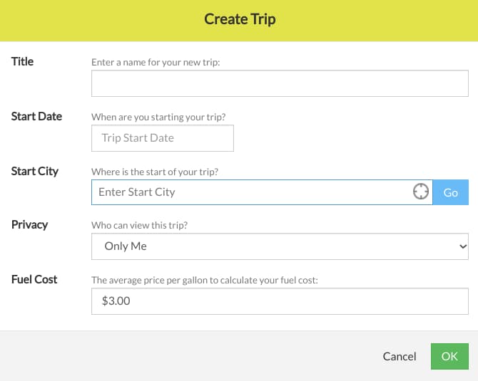 Create a Trip