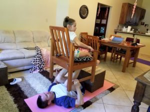 Home Workout - Daughter Leg Presses