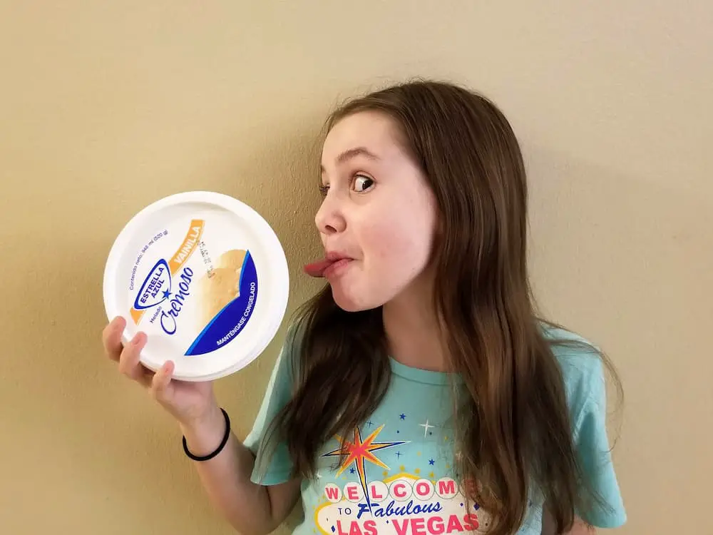 What I Did During My First Week Off in 6 Years! - Faith showing off a tub of ice cream