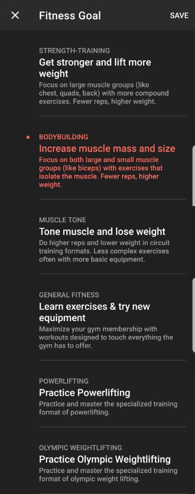 Fitness Goal