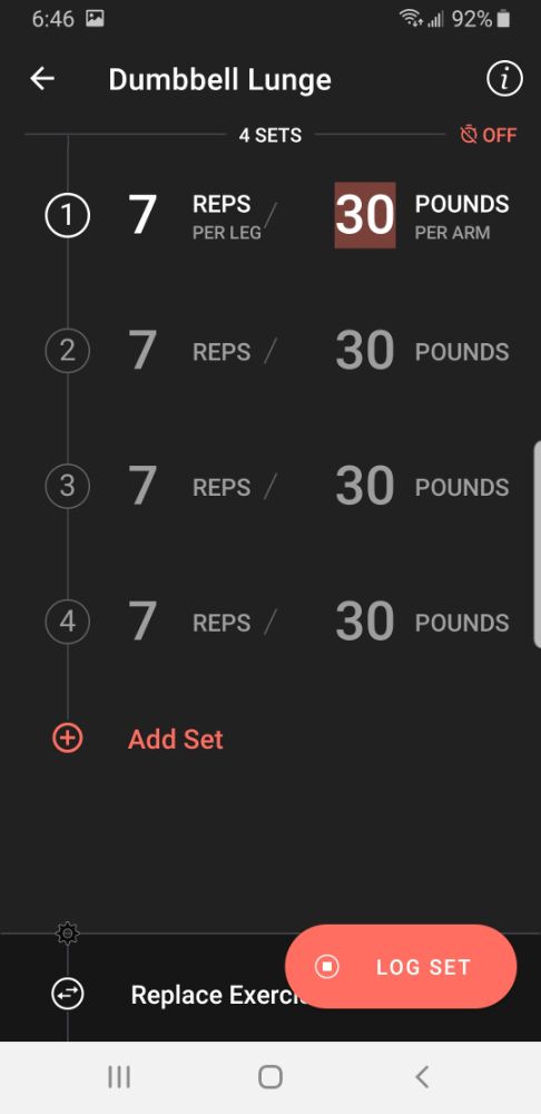 Fitbod App - Log Set
