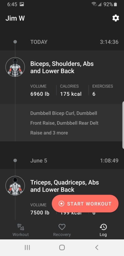 Fitbod App - Log