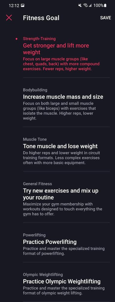 Strength Training – One of a Few Big Workout Changes I’ve Made - Fitbod fitness goal