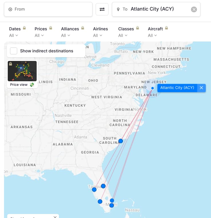 FlightConnections - Flights to Atlantic City