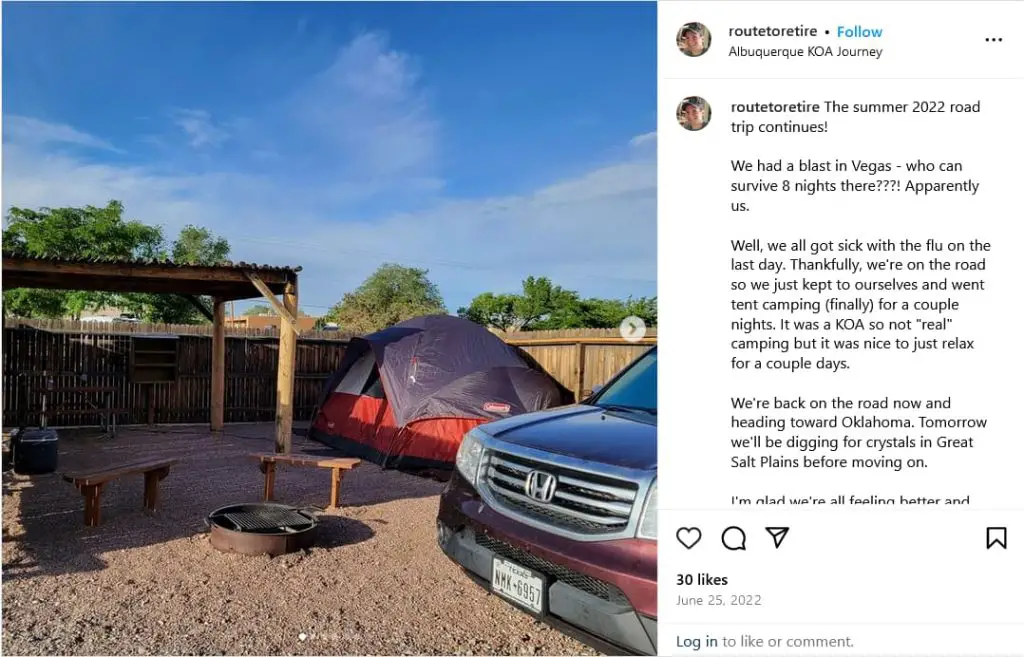 On the Road: The Wrap-Up and Some Fun Stats! - Instagram - Albuquerque KOA