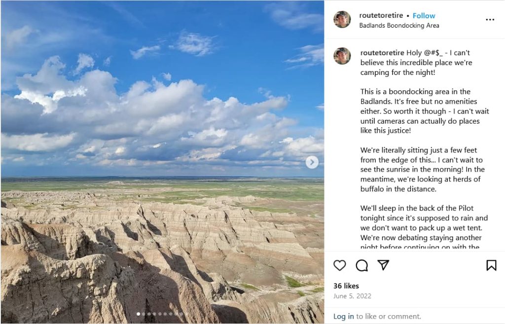 Our Summer Road Trip So Far... Mother Nature's Vengeance! - Instagram - Badlands