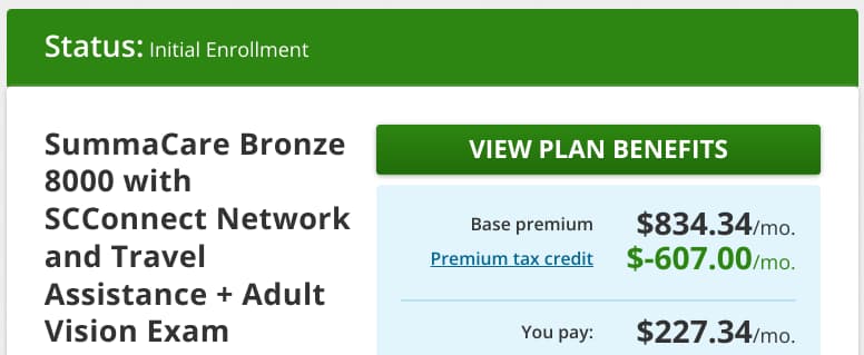 Insurance Plan Cost After ACA Subsidies