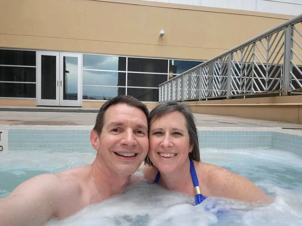 10-Year Wait Over: Our Refreshing Small Getaway Alone - Jim and Lisa in the Hot Tub