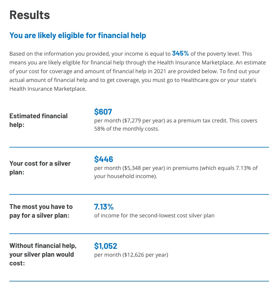 Health Insurance in the U.S. – How We'll Keep Costs Low - Kaiser Health Insurance Marketplace Subsidy Calculator Results