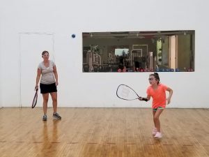 One of the Absolute Best Facets of Early Retirement - Lisa and Faith playing racquetball