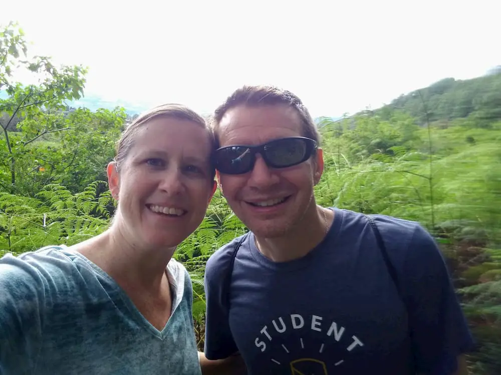 Lisa and Jim on a hike in Panama...