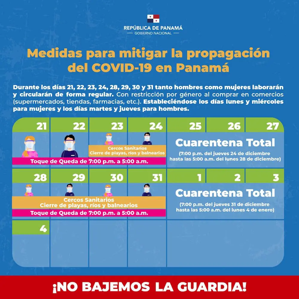 MINSA - Holiday Lockdown Restrictions for Panama