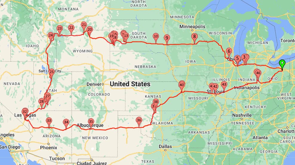 On the Road: The Wrap-Up and Some Fun Stats! - RV Parky Map