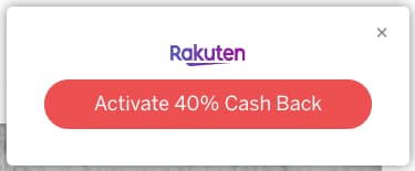 Rakuten - Activate 40% Cash Back