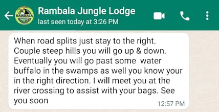 Rambala Jungle Lodge on WhatsApp