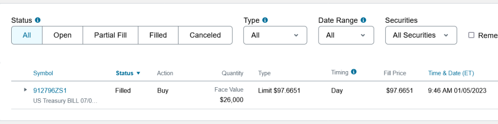 Squeezing Out Higher Returns – 5 Minutes of Work for Short-Term Gains - Schwab order status