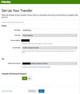Health Savings Account - Set Up Your Transfer