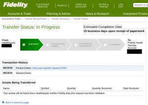 Health Savings Account Transfer in Progress