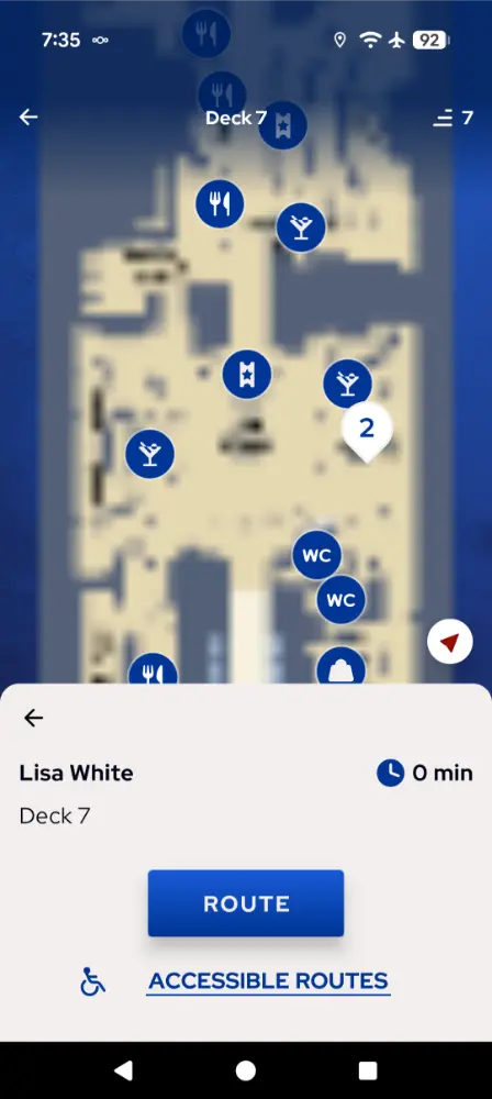 Princess Cruises - Locate a person