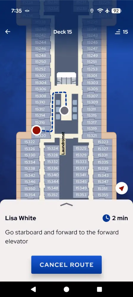 Princess Cruises - Locate a person