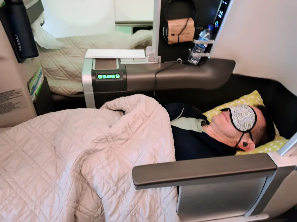 38-Day Europe Trip - Sleeping on TAP Portugal Flight