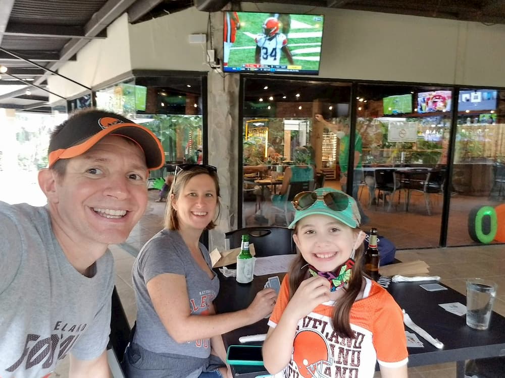 Making Plans for the Future – Stay or Go? - Watching the Cleveland Browns game at Tap Out sports bar.