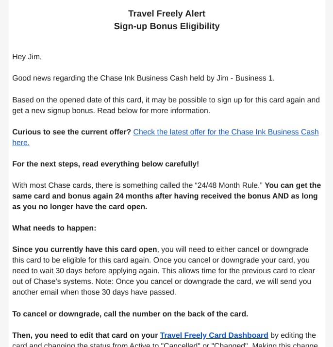 The #1 Best Way To Track Credit Card Rewards - Sign-up Bonus Eligibility Email