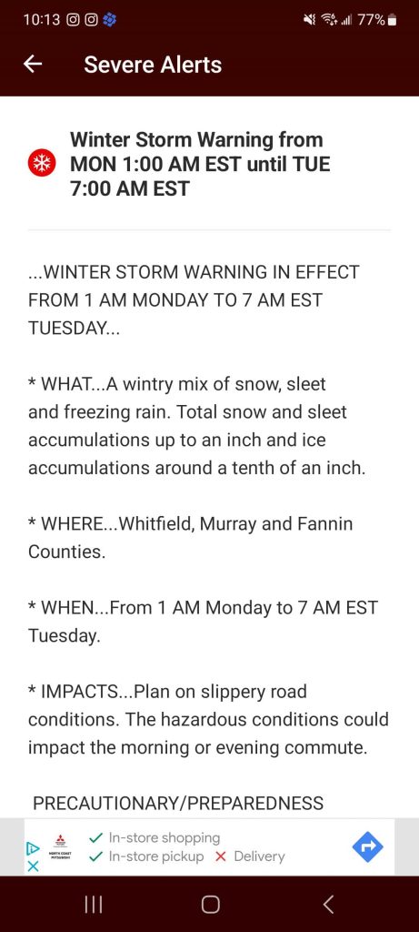 Winter Storm Warning